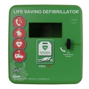 Defib Store 4000 Defibrillator Cabinet - Unlocked - Heater and LED Light - Green