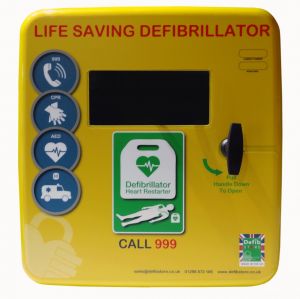 Defibstore 4000 Outdoor Plastic Defibrillator Cabinet Unlocked with Heater and LED light