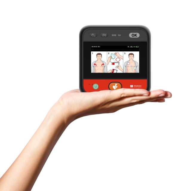The HeartSave myPAD defibrillator is so small that it can fit in the palm of your hand. Life-saving power is literally in your hands. 