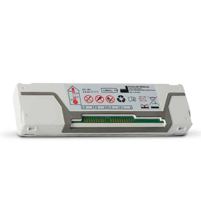 Long-life DefiSign LIFE battery for AED defibrillators. Non-rechargeable Li-MnO2, 15V 2.8AH. Compatible with Schiller FRED PA-1. Fast UK delivery available.