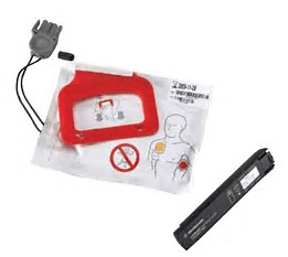 Battery pack and defibrillator electrode pads for the Lifepak CR Plus AED