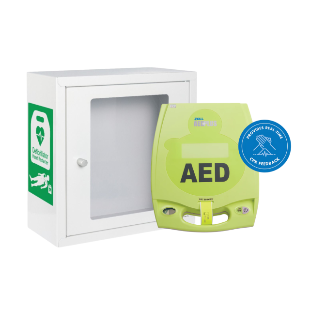ZOLL AED Plus Semi-Automatic Defibrillator & Indoor Alarmed Cabinet Package