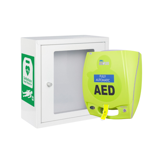 ZOLL AED Plus Fuly-Automatic Defibrillator & Indoor Alarmed Cabinet Package