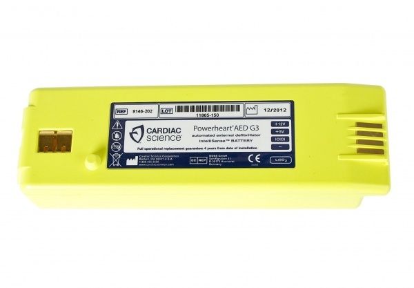 Yellow battery pack for Cardiac Science Powerheart G3 defibrillator